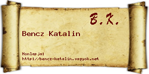 Bencz Katalin névjegykártya